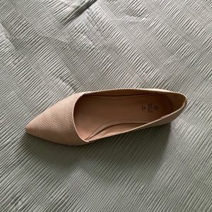 NUDE SNAKE PRINT FLAT SHOE